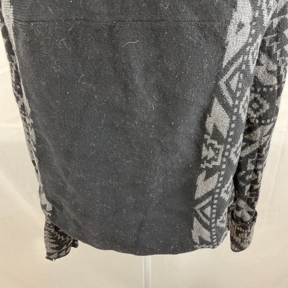 Patagonia Pine Mountain Wrap Sweater Women's M Black Gray Aztec Print Open Front - Picture 11 of 12